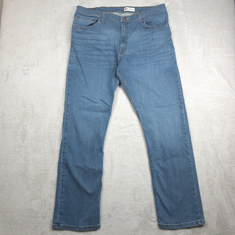 Wrangler Straight Fit Jeans Mens 38 Blue Denim Western Cowboy Workwear‎ Ranch